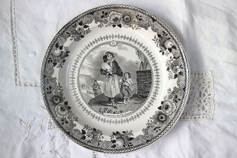 グリザイユ プレート モントロー - フランスアンティークのお店 rendez