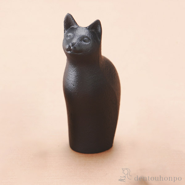 文鎮 すましネコ 黒 / 岩鋳 書道 高級 人気 お土産 おすすめ 南部鉄器