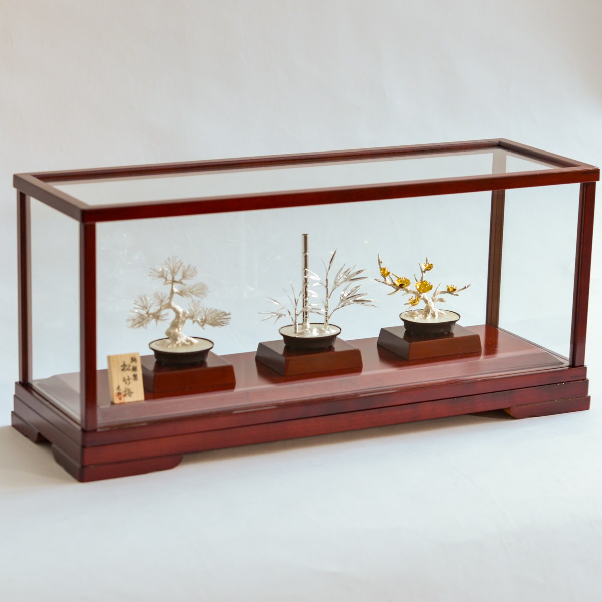 送料無料】 銀製 盆栽 松竹梅 3点セット 特小 / 高級 コレクション