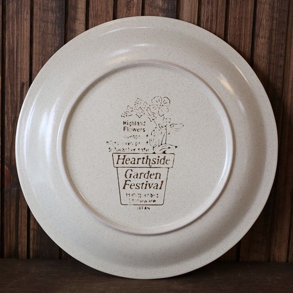 レトロ 北欧風大皿 27cmプレート Hearthside ストーンウェア 青い花