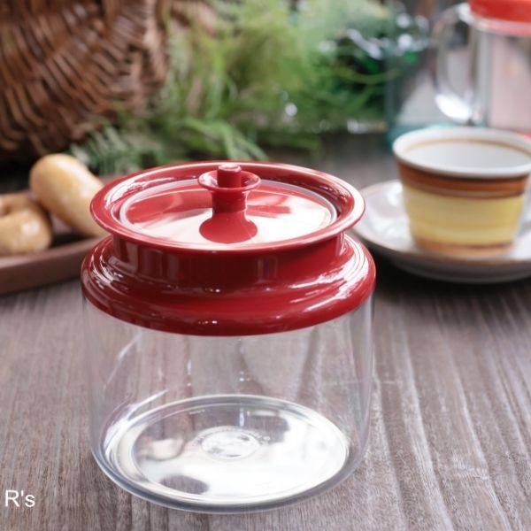 タッパーウェア デコレータージャー＃2 丸型密閉保存容器 クランベリー