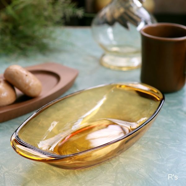 フランス VERECO ベレコ ガラス オーバルボウル グラタン皿 大