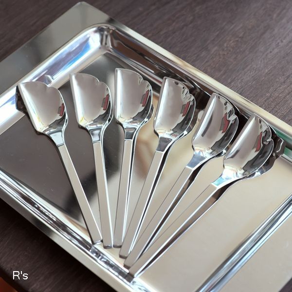 YAMACO 18-12ステンレス NAPOLI 菓子スプーン 6本セット 未使用品