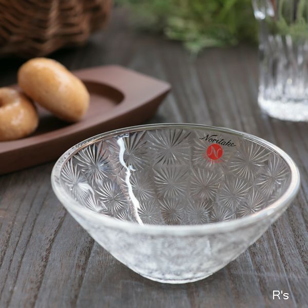ノリタケクリスタル 千菊 13cmガラスボウル 未使用品（P4956