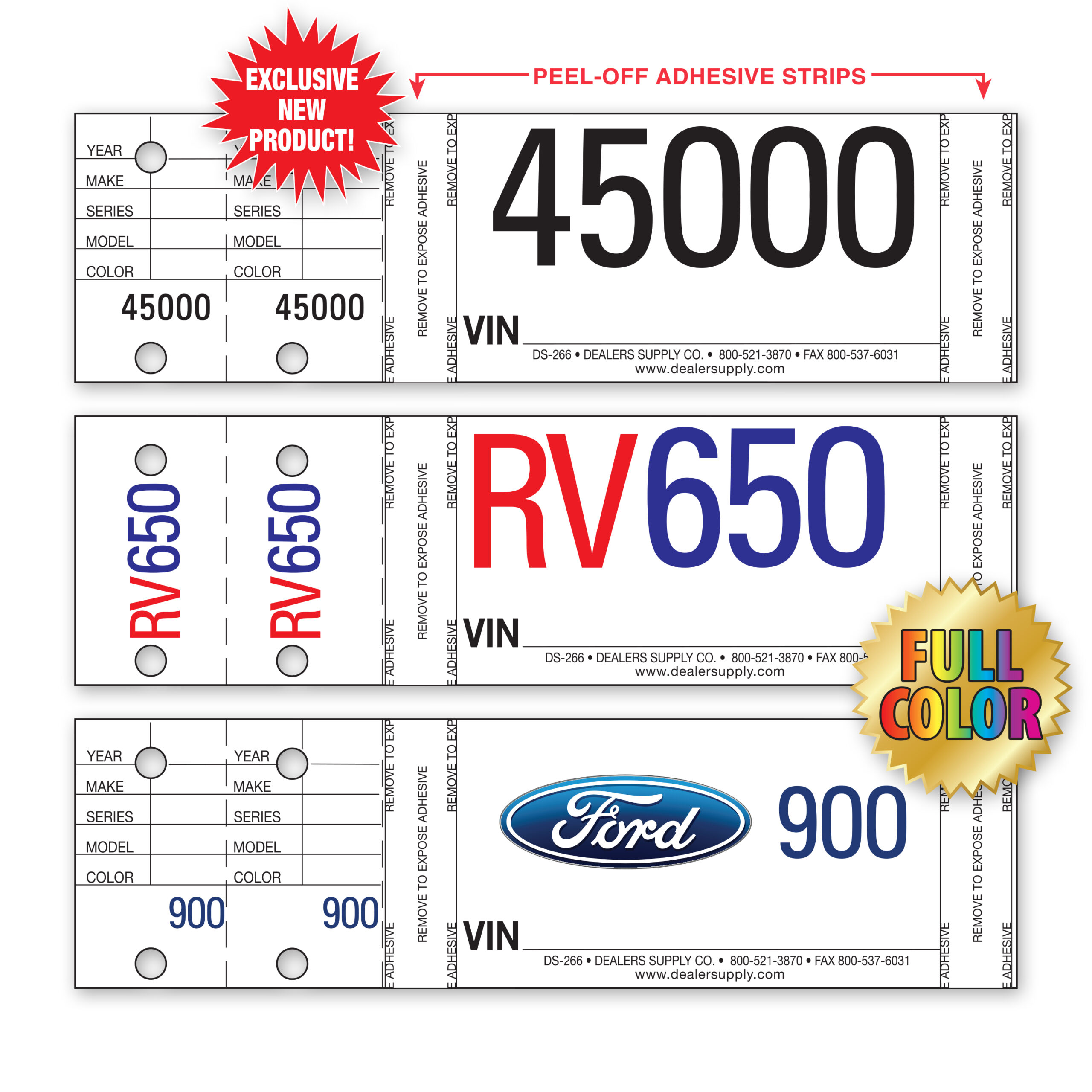 DS-266 Custom Numbered stock Stickers