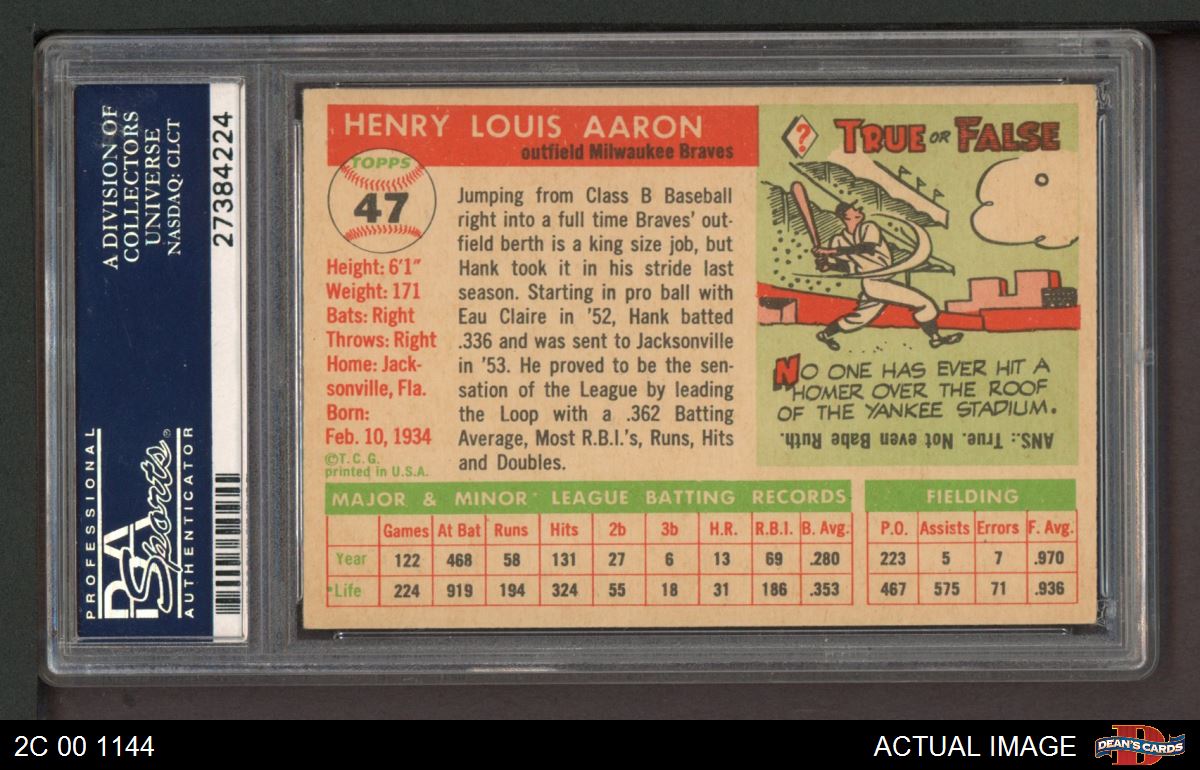 1955 Topps #47 Hank Aaron