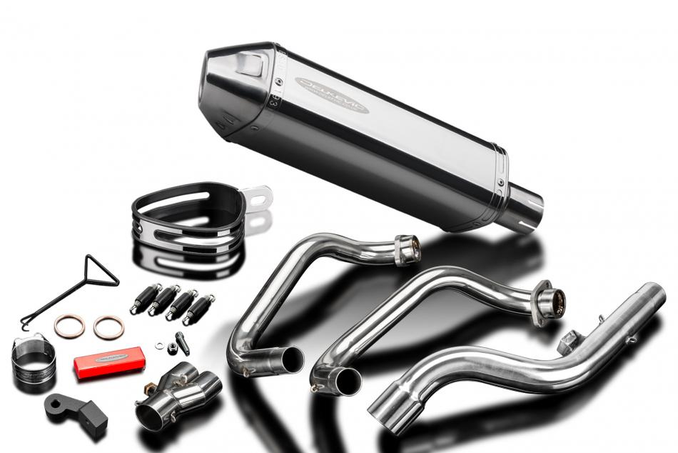 Complete Exhaust with 13 Inch TriOval Stainless Steel Muffler for