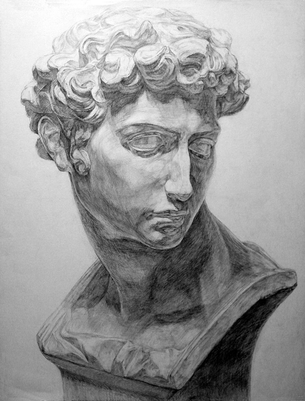 石膏デッサン（メディチ）-鉛筆デッサン描き方｜デッサン初心者のため