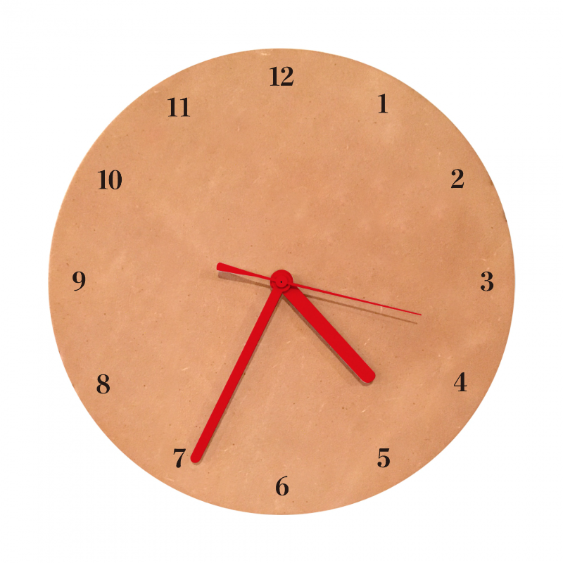 革の時計25cmナチュラル：100%オリジナルデザイングッズ - 名入れ革