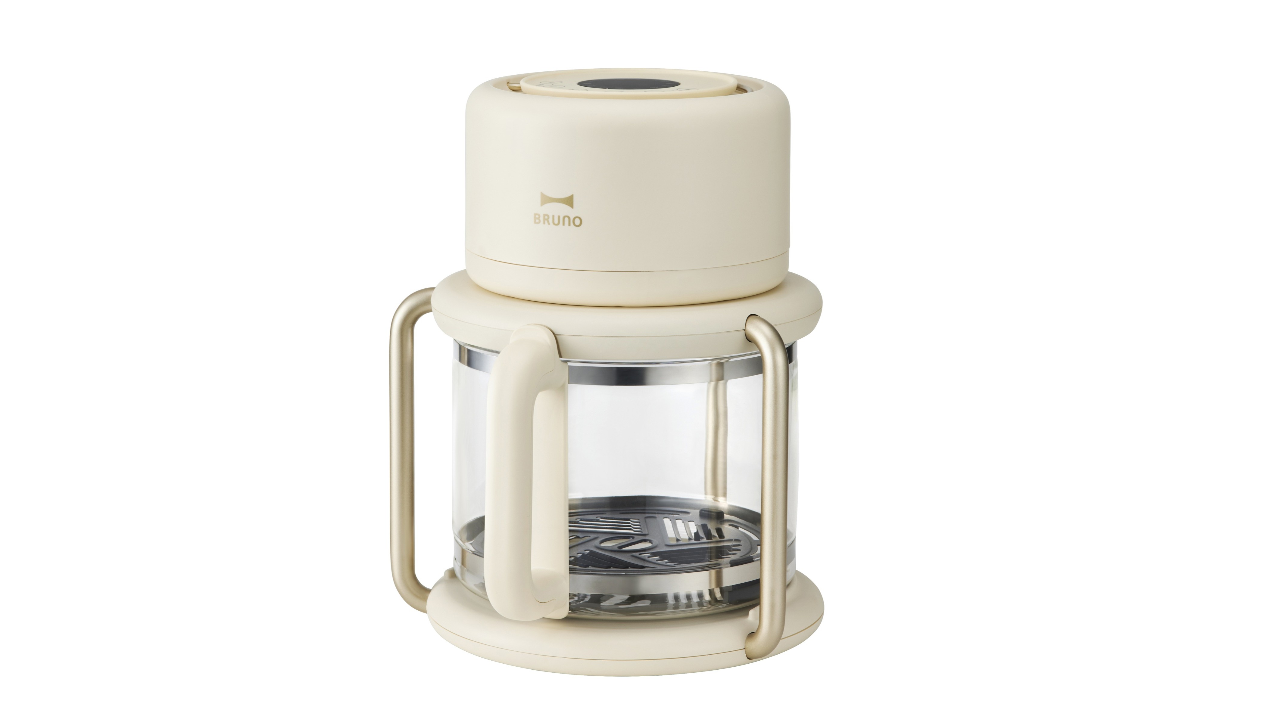 BRUNOが調理中の様子がひと目でわかるガラス製バスケットを採用した