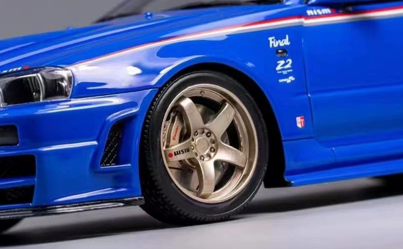 One Model Nissan Skyline GT-R R34 Z-Tune - Blue • DiecastSociety.com