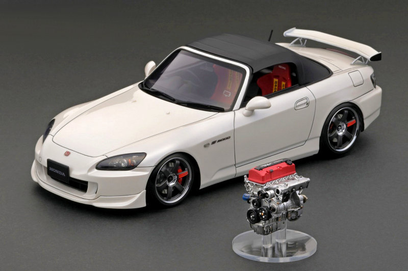 Ignition Model Honda S2000 (AP2) - Pearl White w/ Engine
