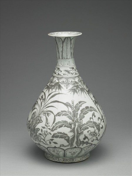 釉裡紅三友玉壺春瓶- 故宮