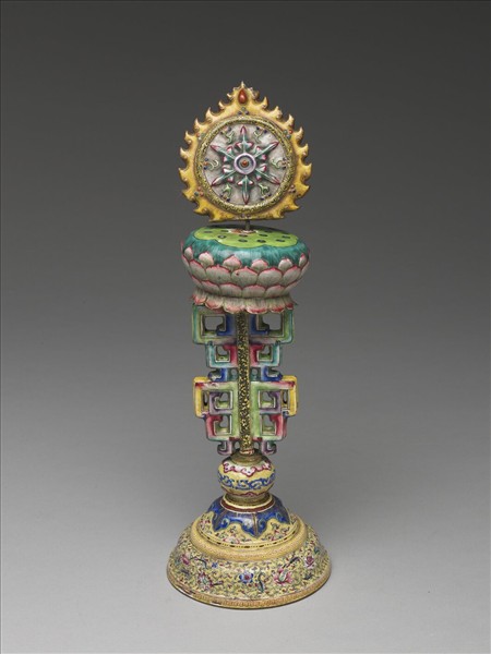 銅胎畫琺瑯五彩七政寶（法輪） - 故宮