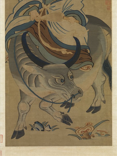 宋緙絲青牛老子圖軸- 故宮