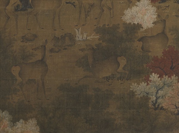 五代人丹楓呦鹿軸- 故宮