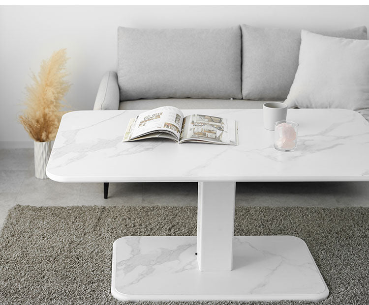 昇降式センターテーブル 120×74.5cm 無段階 ペダル式昇降 高さ50~70cm