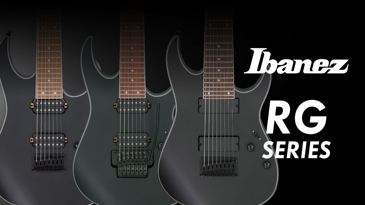 Ibanez RGシリーズからブラックマット仕上げの多弦モデル3機種が発売。