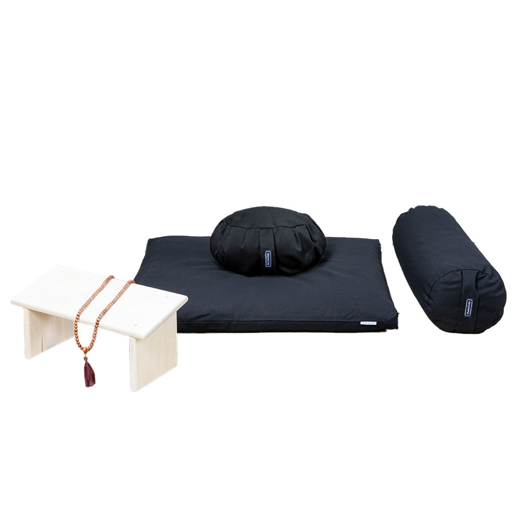 Organic Cotton Fill Meditation Cushion Bundle - Zafu Zabuton Set