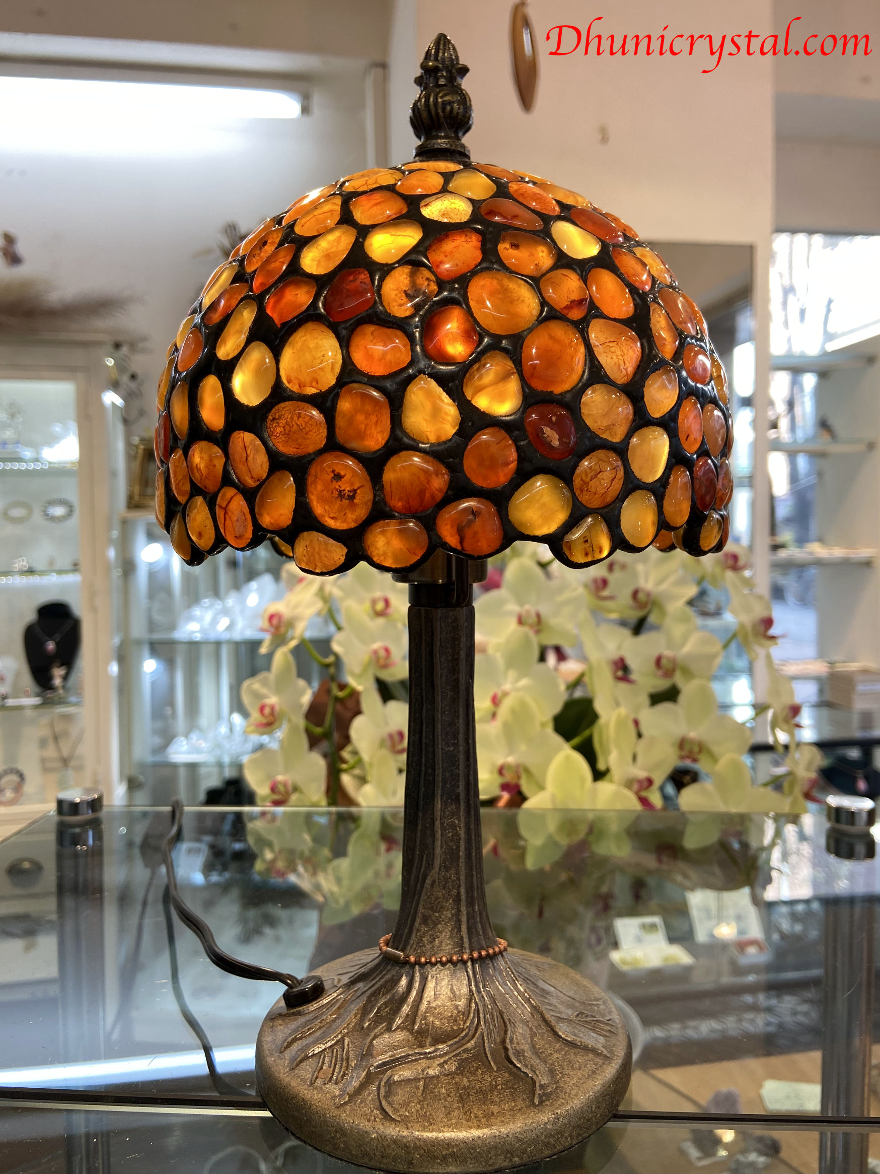 天然石ステンドグラスランプ【カーネリアン】(P261)