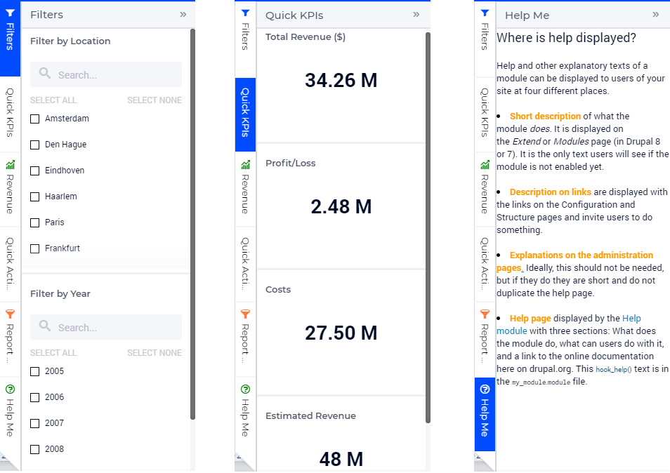 Side Panel Grid Pages — WEBUI Documentation