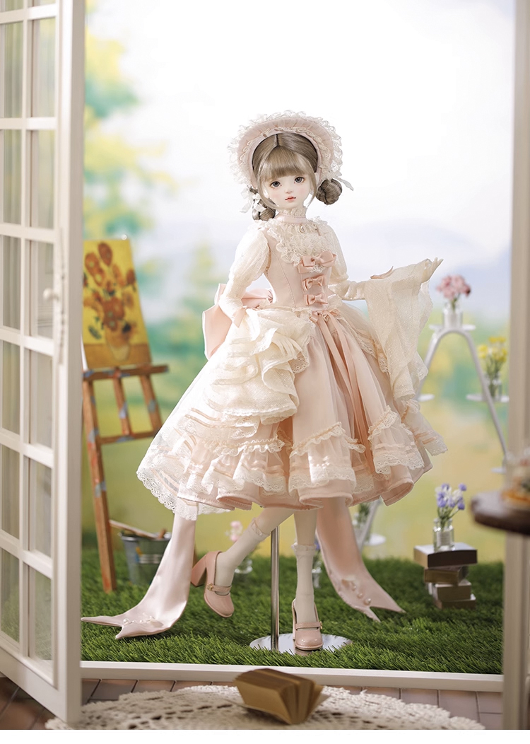 ヨーロピアンフリルドレスセット：パープル（60cm,SDgirl対応）（SD