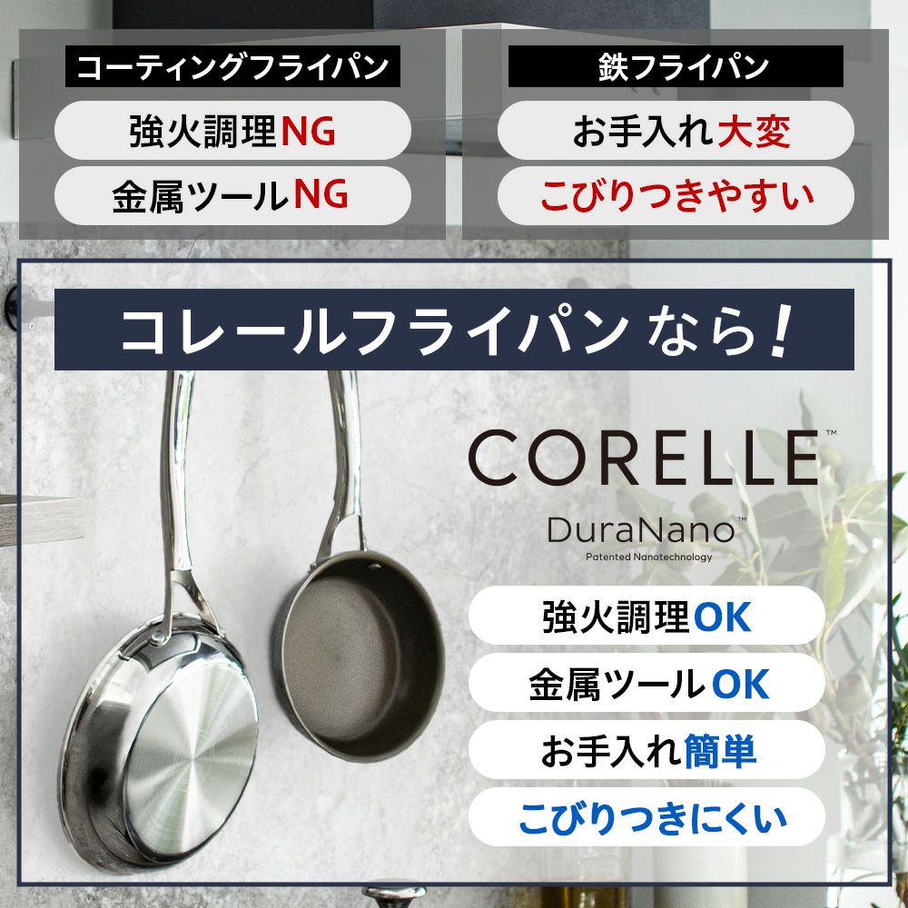 CORELLE(コレール) IH対応 フライパン 28cm CSFP28SV【HO】 | DOSHISHA