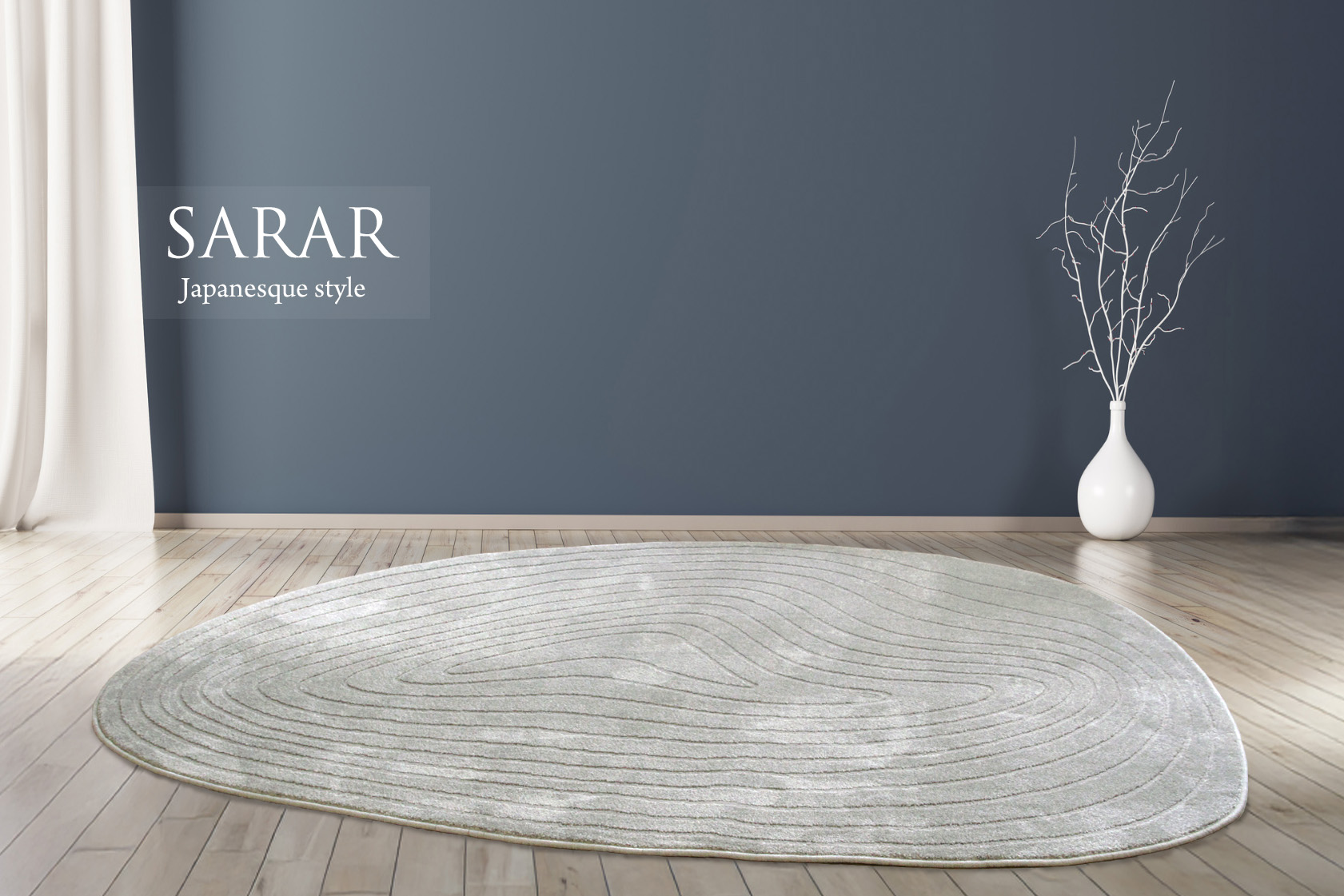 サラ SARAR ユニークデザイン 変形ラグ グレー | ラグマット・玄関