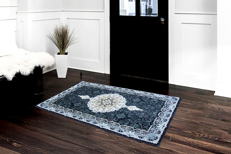 Art Design ハイエンド 高級玄関マット DHA-9510 ブルー | ラグマット