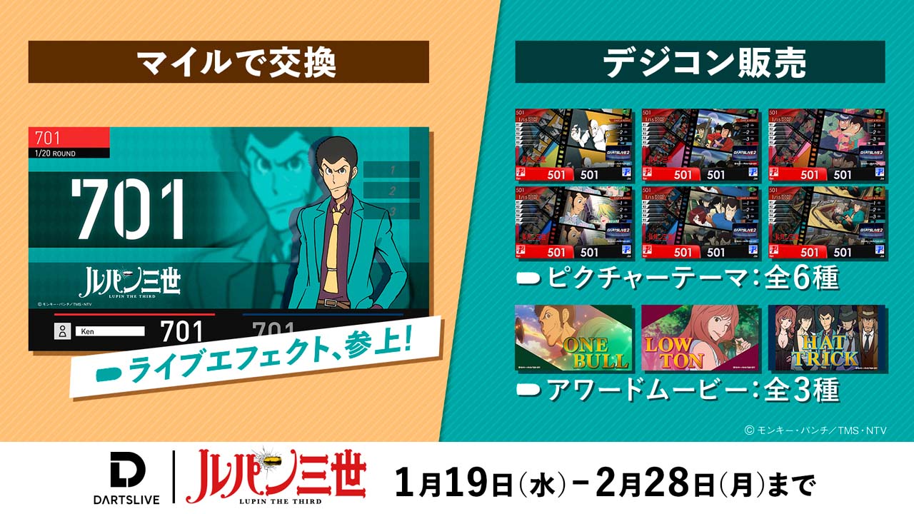 TVアニメ『ルパン三世』×ダーツライブ | キャンペーン | ダーツライブ