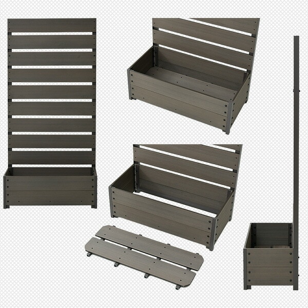 dショッピング |フェンス 目隠し 人工木 プランター付き (幅72 高さ