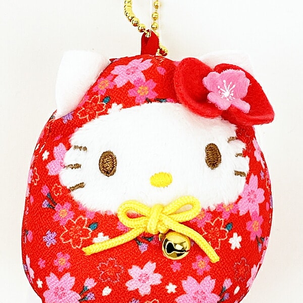 dショッピング |サンリオ ハローキティ 桜だるま マスコット レッド