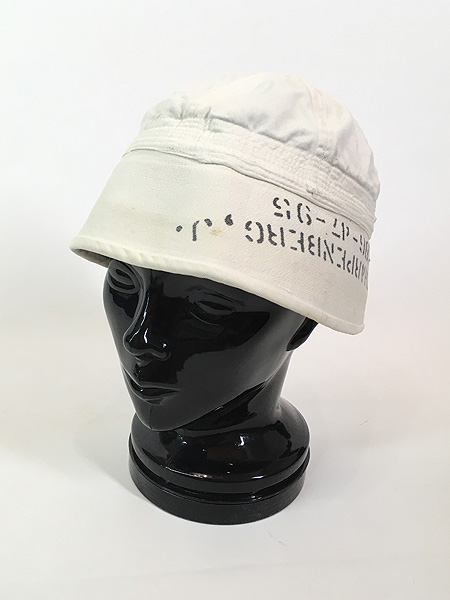 雑貨 古着 70s US NAVY ステンシル入り セーラー ハット 帽子 古着