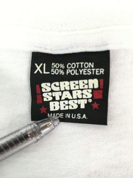 古着 80s USA製 Screen Stars 無地 ソリッド 50/50 ポリコットン 長袖