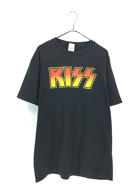 古着 00s KISS キッス ロゴ メタル ロック バンド Tシャツ L【30off