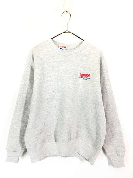 古着 90s USA製 NASA アメリカ航空宇宙局 刺しゅう スウェット