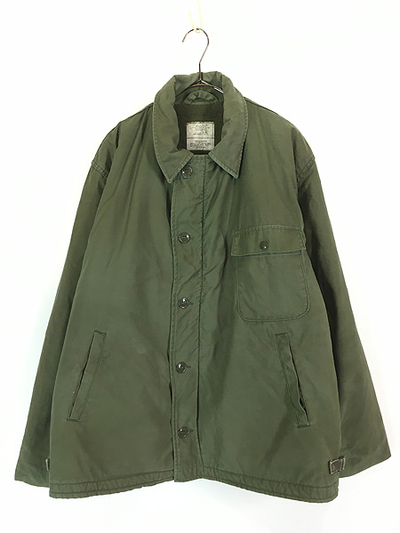 古着 80s 米軍 US NAVY ミリタリー A-2 デッキ ジャケット XL - 古着