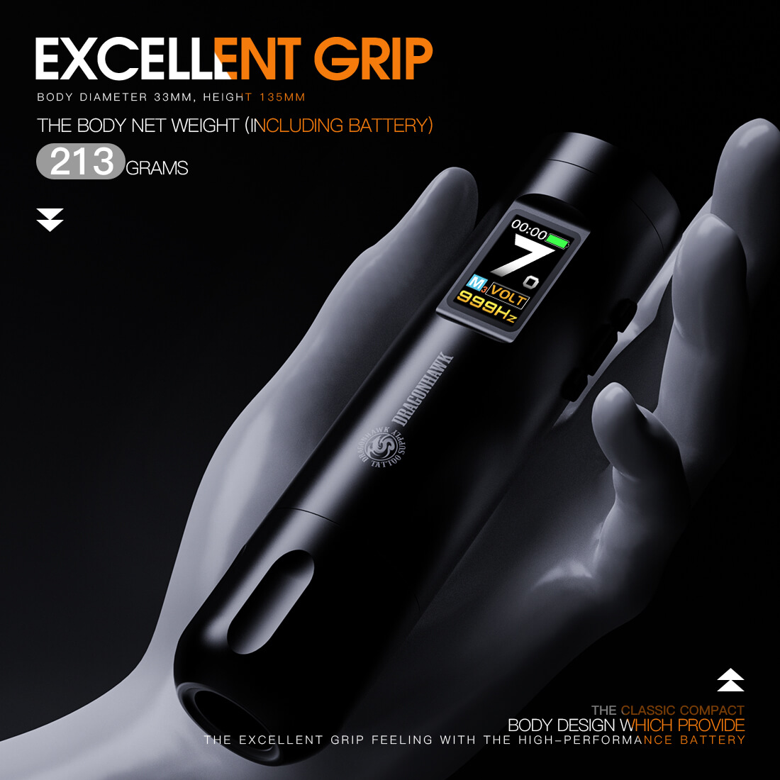 Tattoo Kit | Dragonhawk X7 Rotary Tattoo Machine Wireless