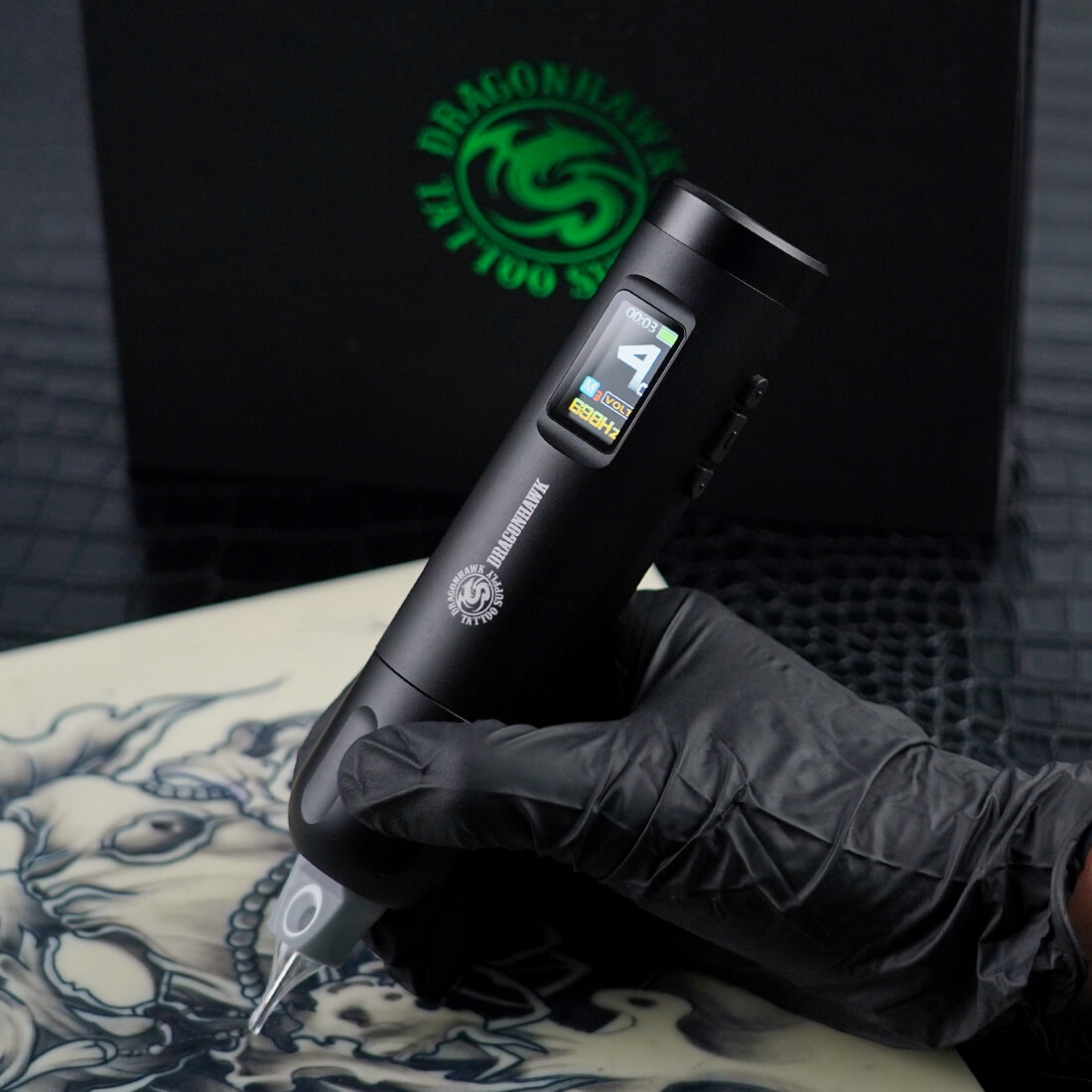 Tattoo Kit | Dragonhawk X7 Rotary Tattoo Machine Wireless