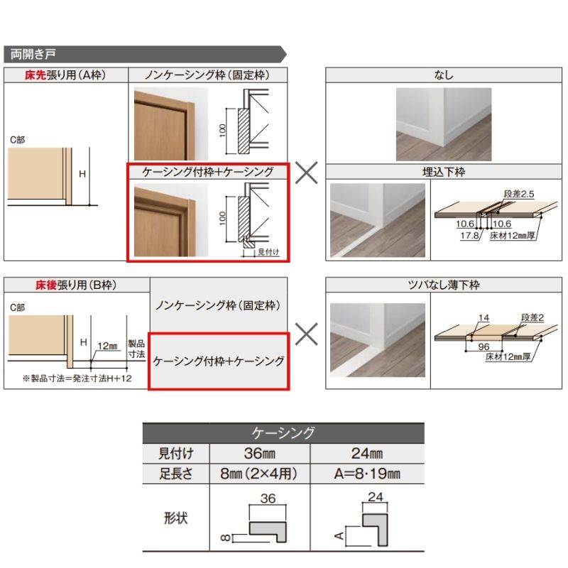 LIXIL オーダーサイズ リクシル ラシッサS クローゼットドア 両開き戸