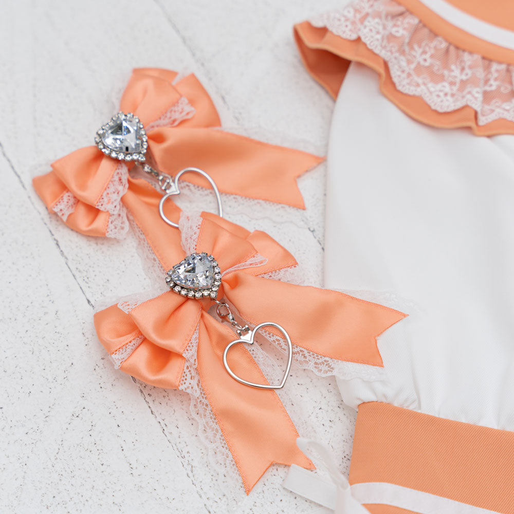 キラキラハートビジュー2個セットリボンクリップ – レディース