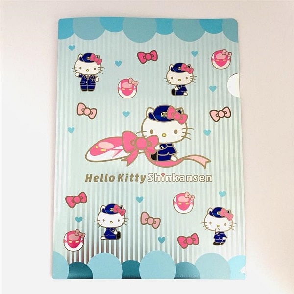 ハローキティ新幹線 クリアファイル（ストライプ）: 鉄道グッズ