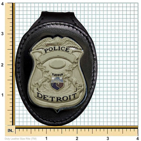 Detroit Police Belt Clip Badge Holder with Pocket and Chain – Duty