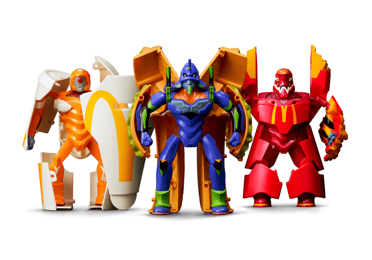 初号機・弐号機・零号機3体の変形ロボット！マクドナルド