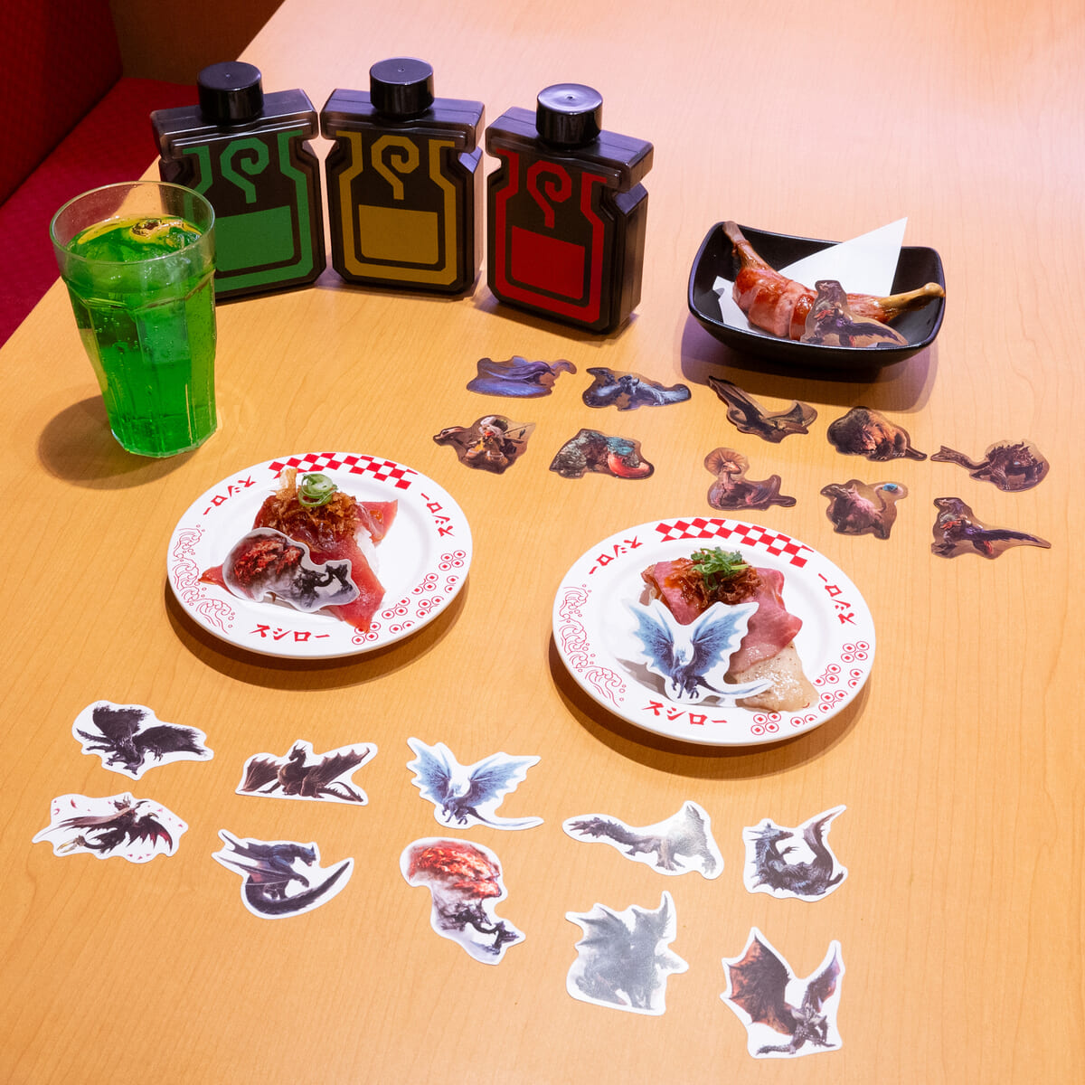 実食レポ】回復薬風ボトルやピック付きメニュー！スシロー