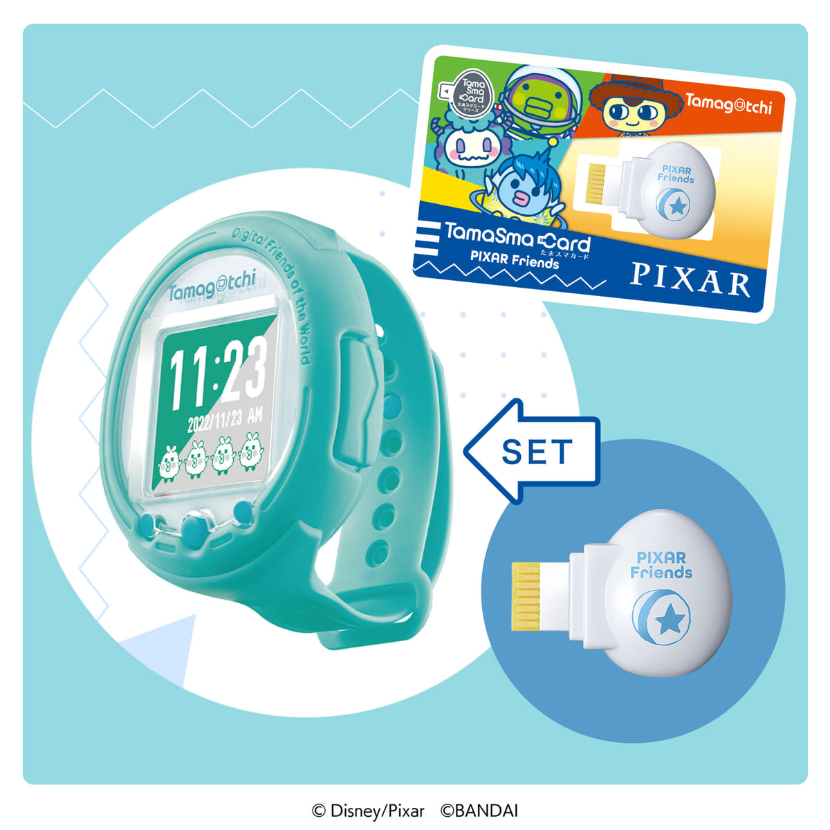 トイ・ストーリー」のウッディたちに仮装したたまごっちをお世話