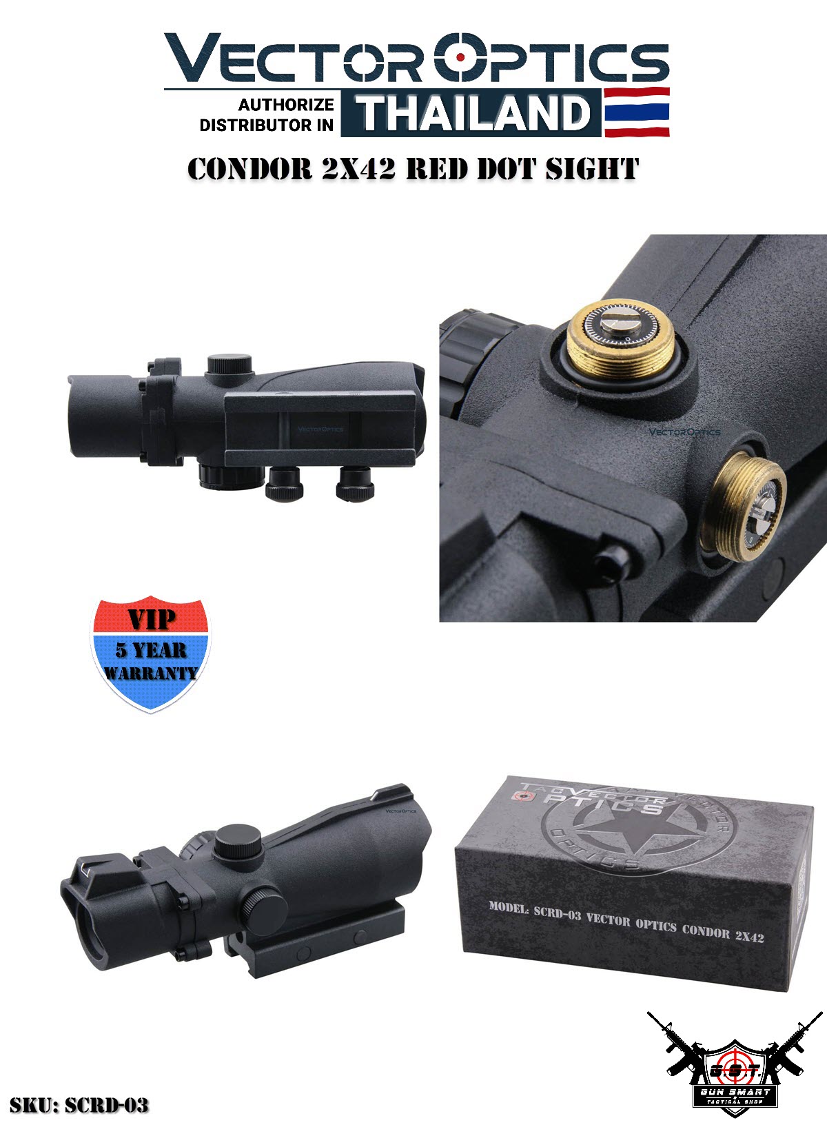 CONDOR 2X42 RED & GREEN DOT SIGHT - VectorOpticsThailand