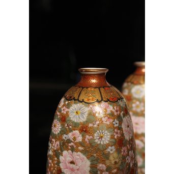 九谷焼鏑木製 徳利一対 S2742｜骨董店 のびる 古美術 骨董 和風建具 蔵