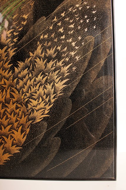 角野岩次 輪島塗沈金漏れ日盤 S2853｜骨董店 のびる 古美術 骨董 和風