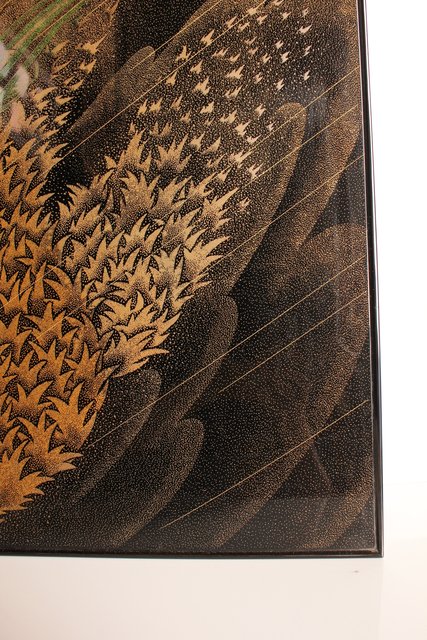 角野岩次 輪島塗沈金漏れ日盤 S2853｜骨董店 のびる 古美術 骨董 和風